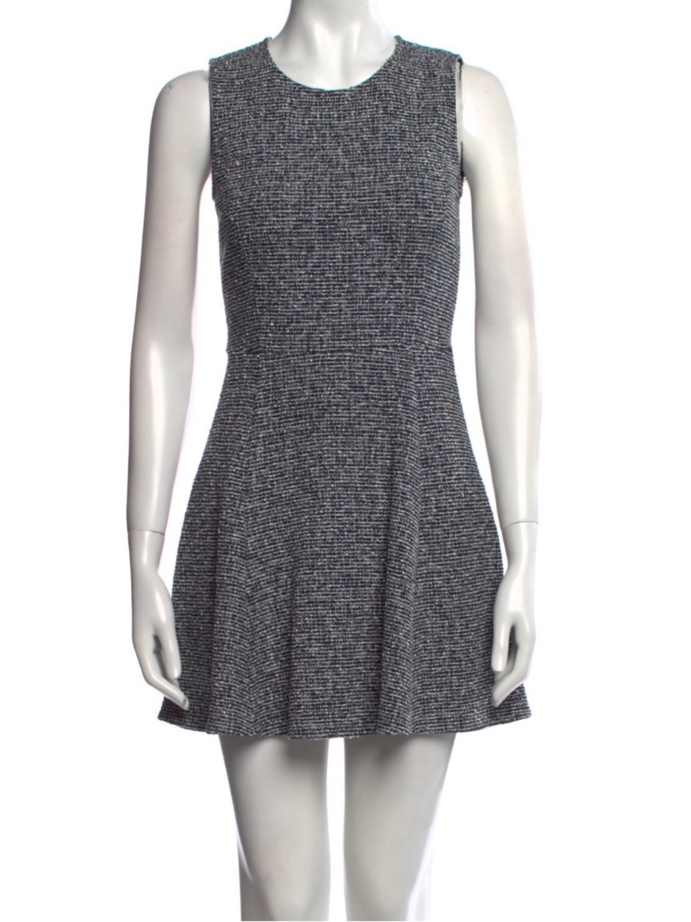 Theory Grey Textured Fit-and-Flare Dress